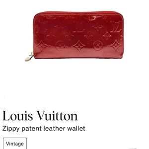 SOLD-Louis Vuitton Zippy Vintage Red Patent Leather Card Wallet
